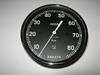 ABARTH-JAEGER rev counter instrument. Ø 120mm, 8000 RPM scale.